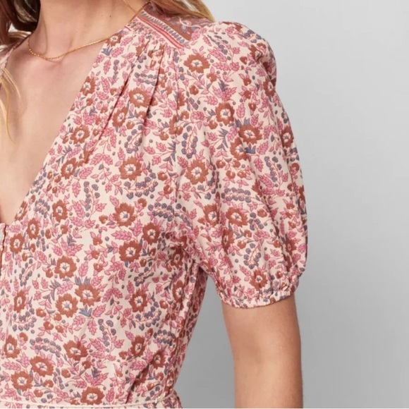 Faherty Women’s Orinda Floral Peasant Sleeve Bohemian Maxi Sundress | Size S - Picture 7 of 10